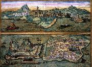 joris Hoefnagel View of Candia and Corfu painting